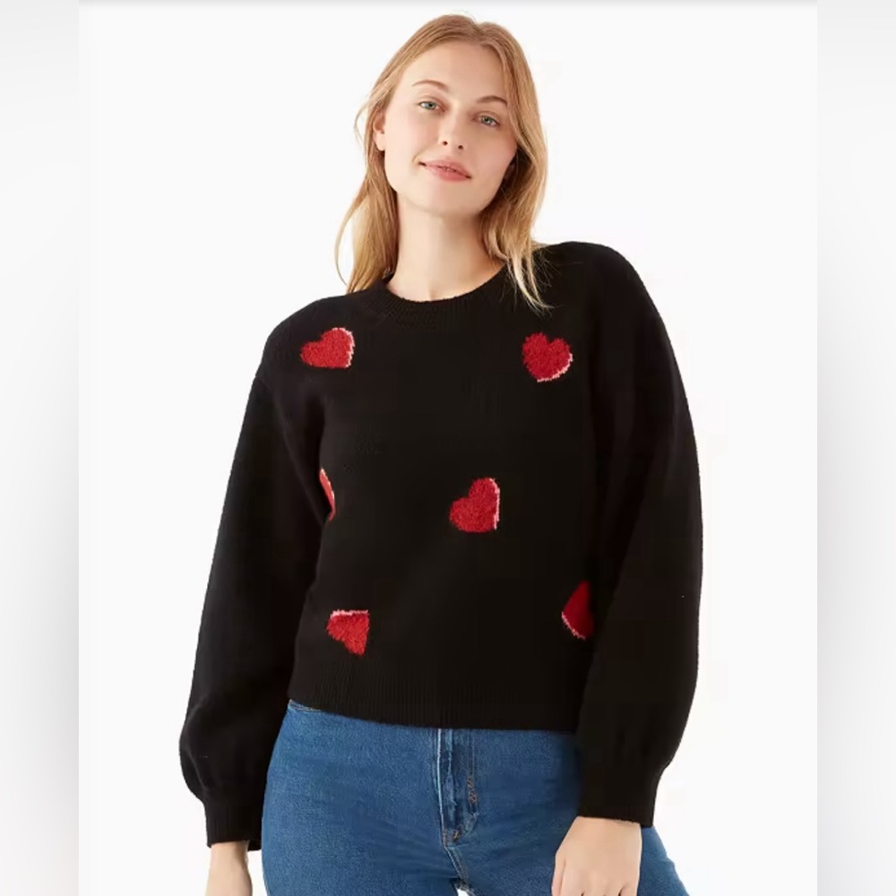 Kate Spade Heart Pop Wool Sweater, Size M